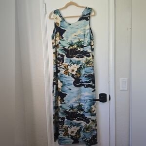 Vintage Y2K Honolua Surf Co Silk Floral Maxi Dress, XL